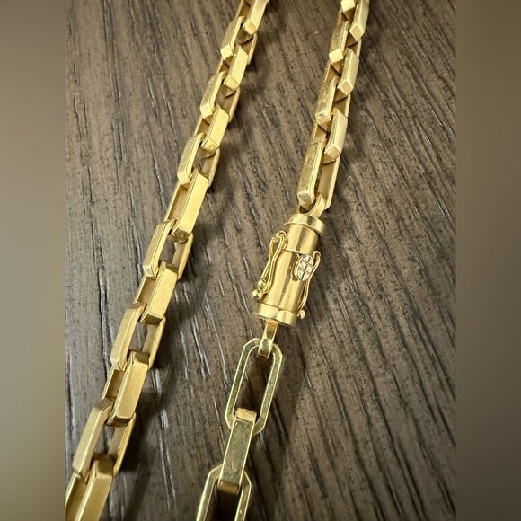 Chain Necklace Large Paperclip Tiffany Inspired 14K Gold - Picture 6 of 8